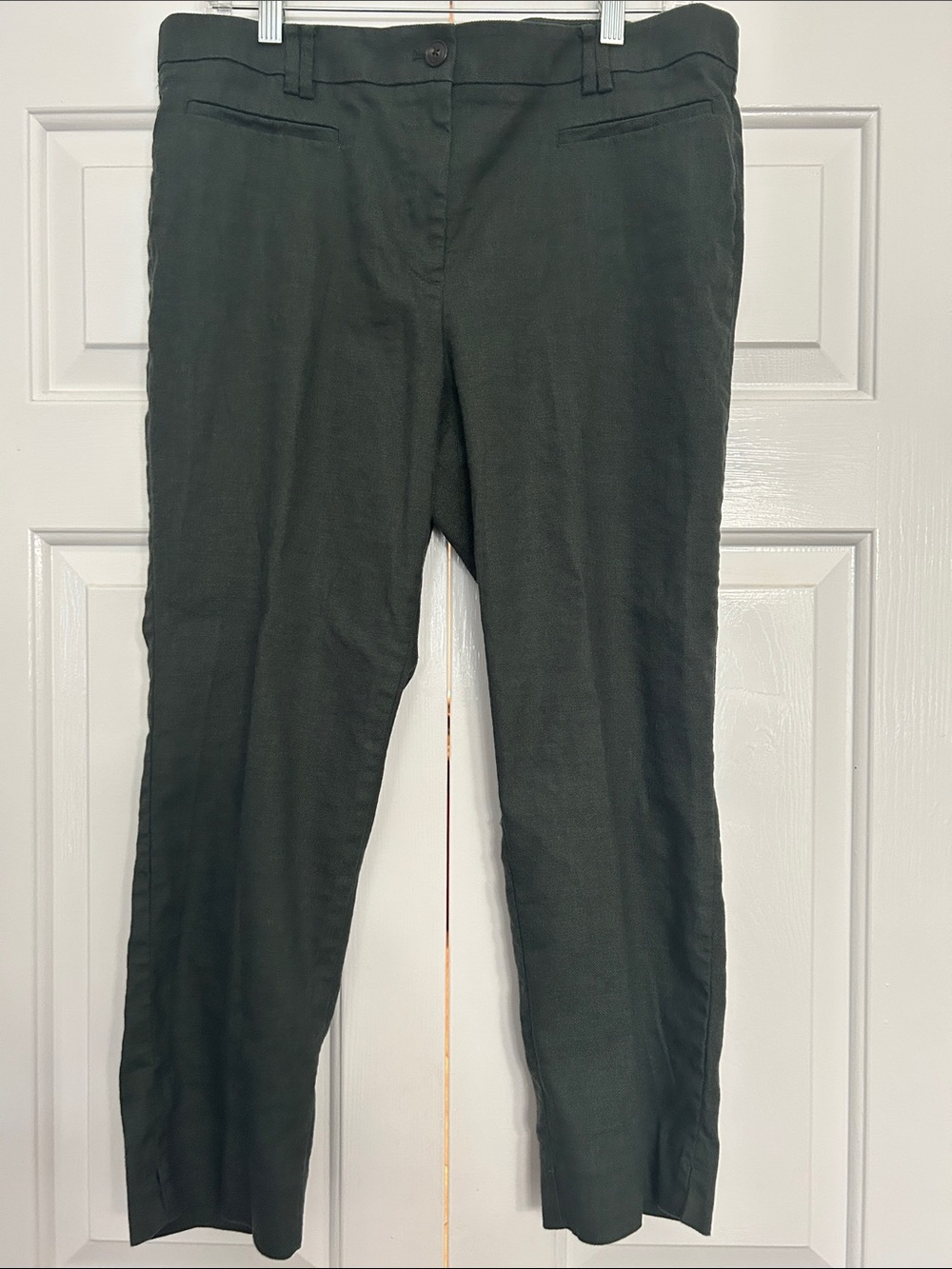 Ann Taylor Dark Green Cropped Dress Pants